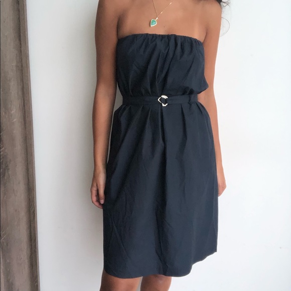 Theory Dresses & Skirts - Theory Pavia Navy Strapless Belted dress